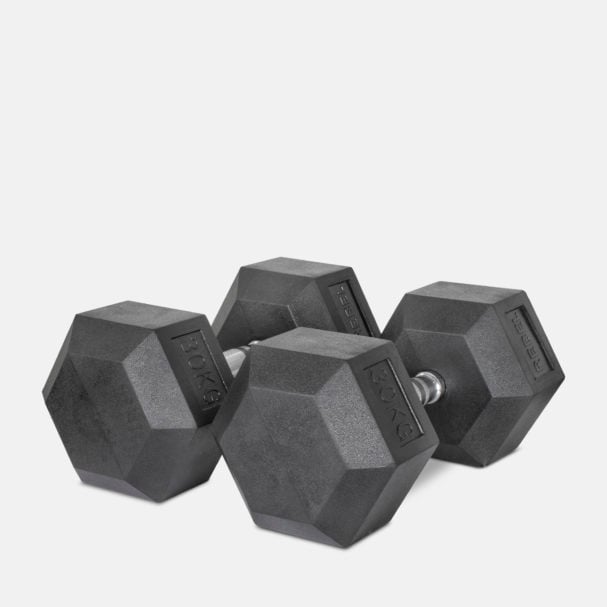 REBEL Rubber Hexagonal Dumbbells KGs REBEL Store