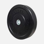 Black rubber bumper plate_25kg_angle