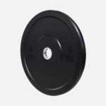 Black rubber bumper plate_5kg_angle