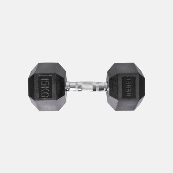 REBEL Rubber Hexagonal Dumbbells KGs REBEL Store