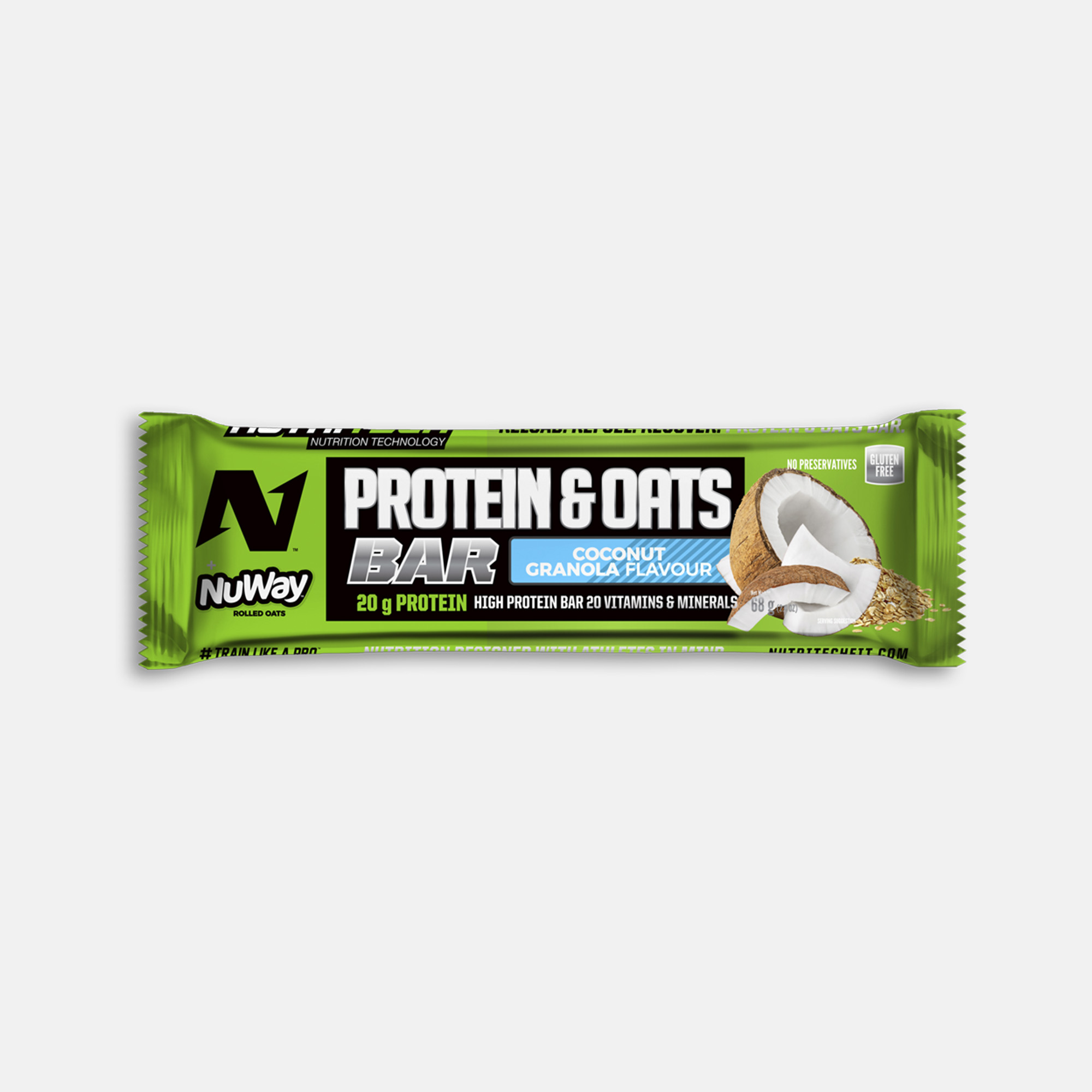Nutritech Whey Protein & Oats Bars Coconut Granola (12 bars) REBEL Store