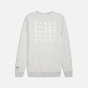 PUMA x HYROX Men’s Heavyweight Crewneck Light Grey - Image 3