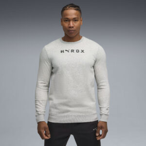 PUMA x HYROX Men’s Heavyweight Crewneck Light Grey - Image 5