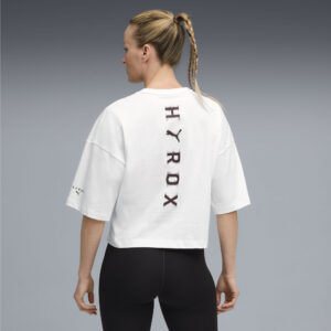 PUMA x HYROX Women’s Cropped Lifestyle T-Shirt White - Image 3