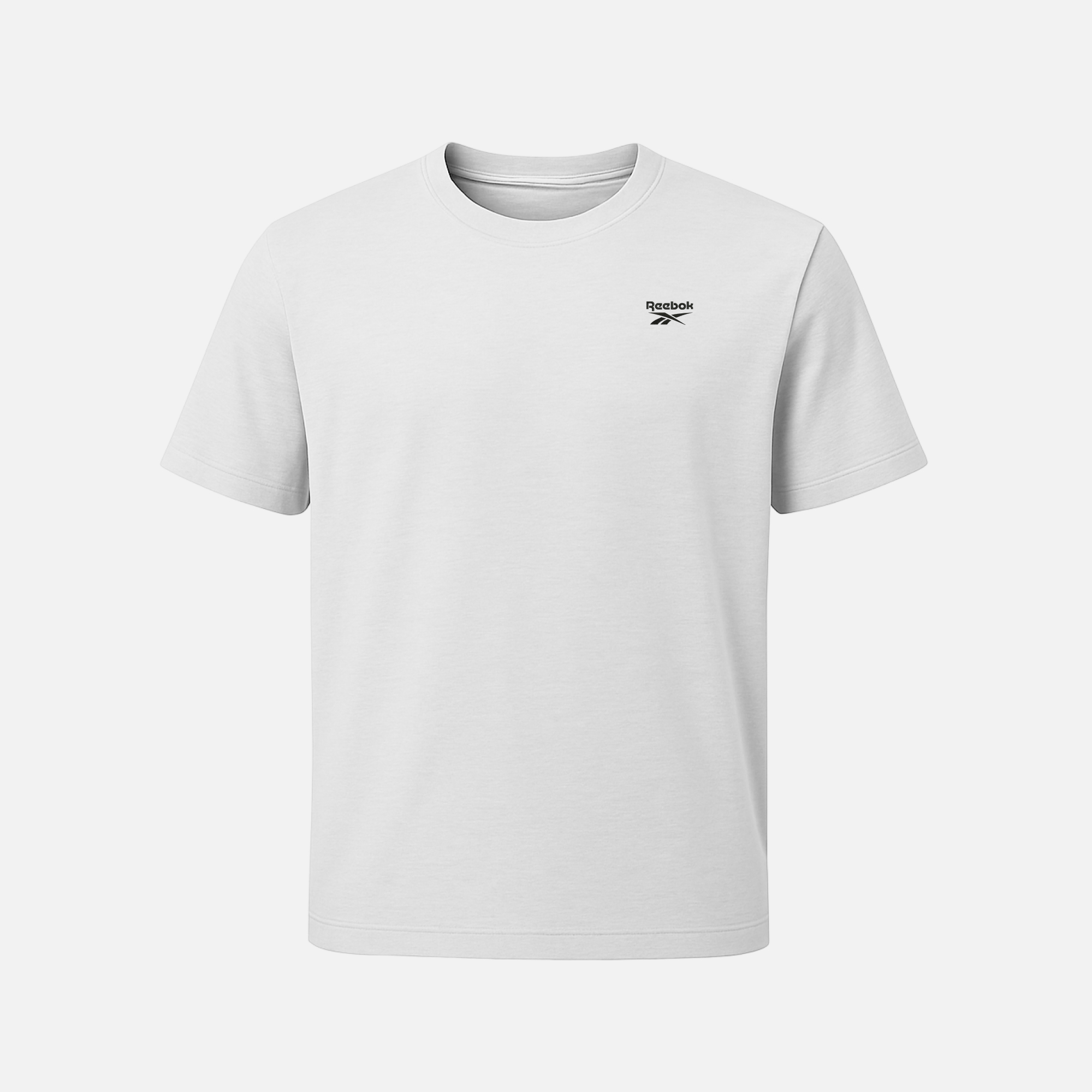 Reebok Men's Crewneck Short Sleeve T-Shirt Light Grey Marl - REBEL