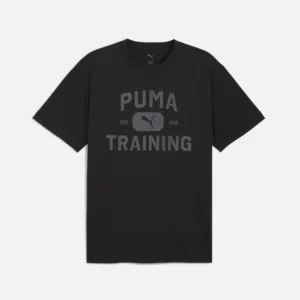 PUMA Men's Graphic Train Logo Relaxed T-Shirt Black
