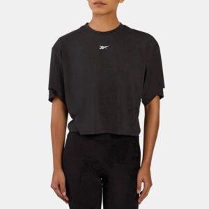 Reebok Women's Lux Batwing Graphic T-Shirt Black - Image 4