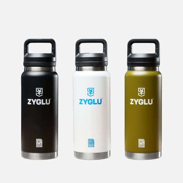 Fitness Gear - REBEL Zyglu Insulated Stainless Steel Water Bottles - Group Shot - Zyglu