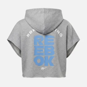 Reebok Women's Lux Graphic Sleeveless Hoodie Grey - Image 3