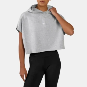 Reebok Women's Lux Graphic Sleeveless Hoodie Grey - Image 4