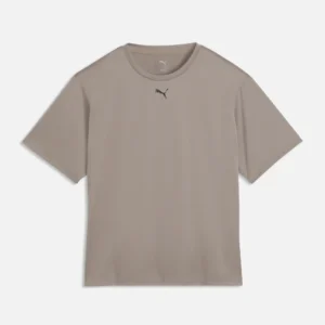 PUMA Women's Train All Day Essentials T-Shirt Mouse Grey Heather - Front