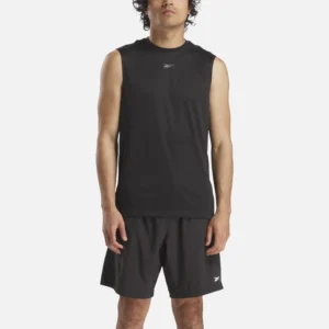 Reebok Men's ID Train Sleeveless Tech T-Shirt Black - Image 4