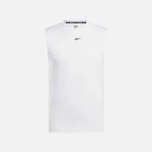 Reebok Men's ID Train Sleeveless Tech T-Shirt White - Image 1