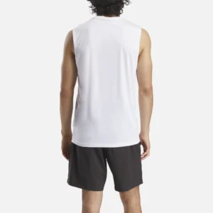 Reebok Men's ID Train Sleeveless Tech T-Shirt White - Image 5