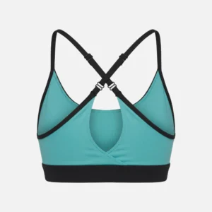 Reebok Women's Athlete Speed Strappy Workout Bra Black/Twisted Turquoise - Image 3