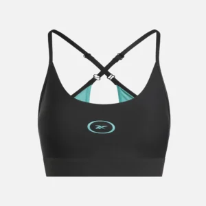 Reebok Women's Athlete Speed Strappy Workout Bra Black/Twisted Turquoise - Image 1