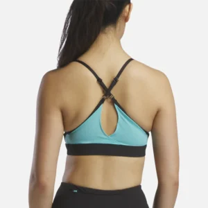 Reebok Women's Athlete Speed Strappy Workout Bra Black/Twisted Turquoise - Image 4